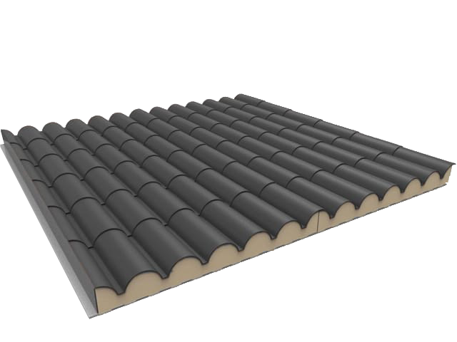 Panel Sandwich Teja Gris Pizarra de gran acabado estético
